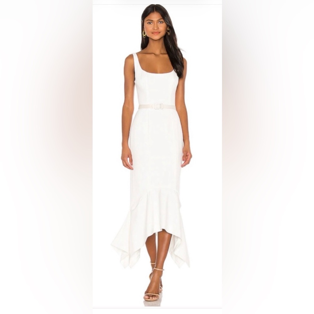 Designer Linen Midi Dress  Sz 8